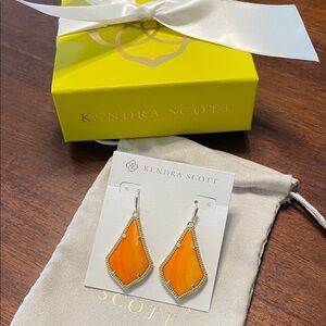 Kendra Scott Alex Drop Earrings in Orange Mother of Pearl